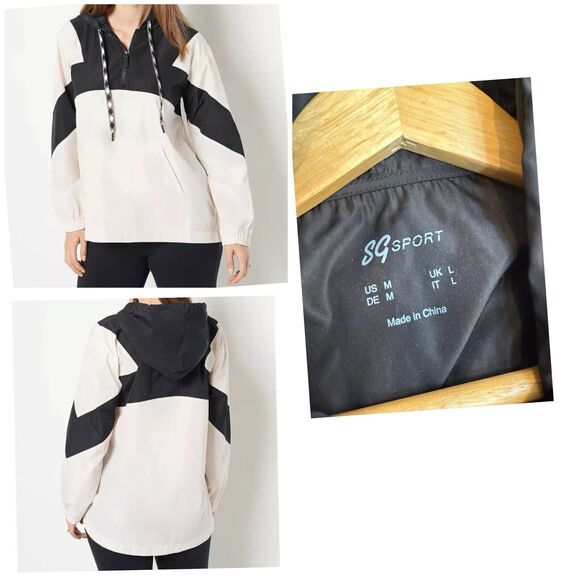 NEW SUSAN GRAVER SG WOMEN Sport Colorblocked Pullover Hooded Jacket - Picture 3 of 15